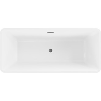 Volně stojící vana Mexen Tonia 170 x 75 cm, bílá/černá, přepad v barvě gun metal - 52171707575-95