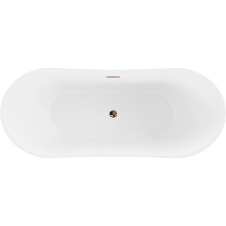 Volně stojící vana Mexen Celia 170 x 75 cm, bílá, růžovo-zlatý přepad - 52331707500-60