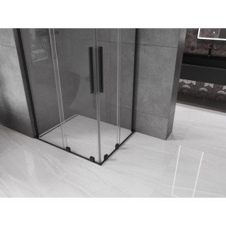 Mexen Velar L Duo posuvný sprchový kout 100 x 90 cm, průhledný, černý - 871-100-090-02-03-70