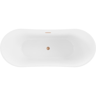 Volně stojící vana Mexen Celia 170 x 75 cm, bílá/černá, přepad z kartáčované mědi - 52331707575-65