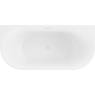 Volně stojící závěsná vana Mexen Oval 150 x 75 cm, bílá, bílý přepad - 52671507500-20