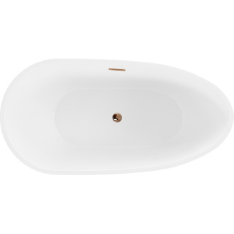 Volně stojící vana Mexen Eos 150 x 75 cm, bílá, přepad růžového zlata - 52471507500-60