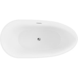 Volně stojící vana Mexen Eos 150 x 75 cm, bílá/černá, chromovaný přepad - 52471507575-01