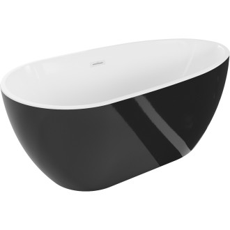 Volně stojící vana Mexen Eos 150 x 75 cm, bílá/černá, bílý přepad - 52471507575-20