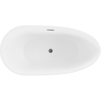 Volně stojící vana Mexen Eos 150 x 75 cm, bílá/černá, kartáčovaný přepad v barvě pistole gray - 52471507575-66