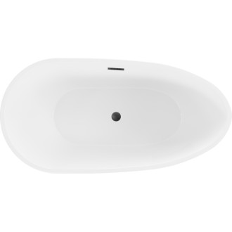 Volně stojící vana Mexen Eos 150 x 75 cm, bílá/černá, černý přepad - 52471507575-70