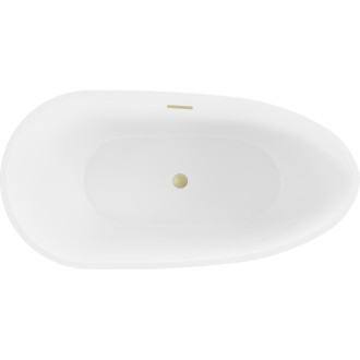 Volně stojící vana Mexen Eos 170 x 75 cm, bílá, přepad kartáčovaný zlatý - 52471707500-55