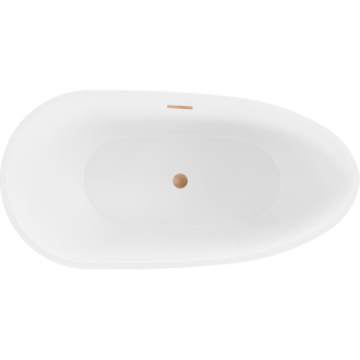 Volně stojící vana Mexen Eos 170 x 75 cm, bílá, přepad z kartáčované mědi - 52471707500-65