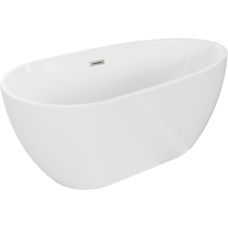 Volně stojící vana Mexen Eos 170 x 75 cm, bílá, přepad kartáčovaný nikl - 52471707500-97