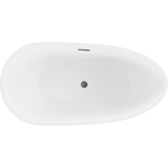 Volně stojící vana Mexen Eos 170 x 75 cm, bílá/černá, přepad v barvě gun metal - 52471707575-95