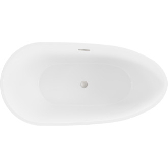 Volně stojící vana Mexen Eos 170 x 75 cm, bílá/černá, přepad kartáčovaný nikl - 52471707575-97