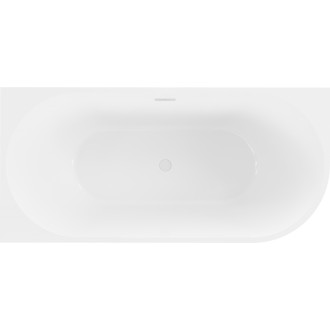Volně stojící rohová vana Mexen Mia levá 150 x 75 cm, bílá, bílý přepad - 52691507500L-20