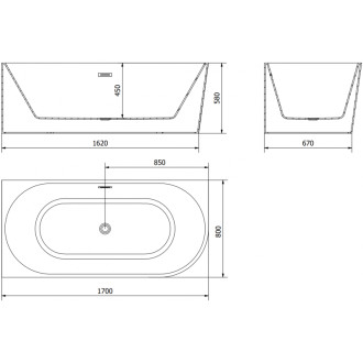 Volně stojící rohová vana Mexen Mia levá 170 x 80 cm, bílá/černá, chromovaný přepad - 52691708075L-01
