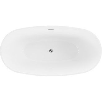 Volně stojící vana Mexen Eris 155 x 80 cm, bílá, chromovaný přepad - 53441558000-01
