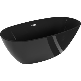 Volně stojící vana Mexen Eris 170 x 80 cm, černá, chromovaný přepad - 53441708070-01