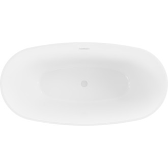 Volně stojící vana Mexen Eris 170 x 80 cm, bílá/černá, bílý přepad - 53441708075-20