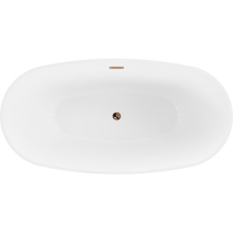 Volně stojící vana Mexen Eris 170 x 80 cm, bílá/černá, růžovo-zlatý přepad - 53441708075-60