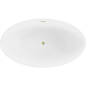 Volně stojící vana Mexen Nike 175 x 100 cm, bílá, přepad kartáčovaný zlatý - 54071751000-55