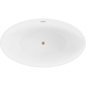 Volně stojící vana Mexen Nike 175 x 100 cm, bílá, přepad z kartáčované mědi - 54071751000-65