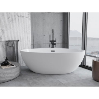 Volně stojící vana Mexen Nike 175 x 100 cm, bílá, černý přepad - 54071751000-70