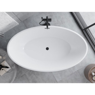 Volně stojící vana Mexen Nike 175 x 100 cm, bílá, černý přepad - 54071751000-70