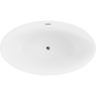 Volně stojící vana Mexen Nike 175 x 100 cm, bílá/černá, růžovo-zlatý přepad - 54071751075-60