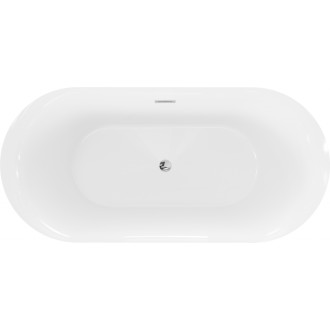 Volně stojící vana Mexen Roxy 170 x 80 cm, bílá, chromový přepad - 51201708000-01