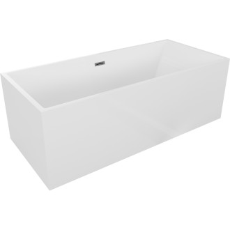 Volně stojící vana Mexen Vigo 178,5 x 80 cm, bílá, přepad v barvě dělového kovu - 51251788000-95
