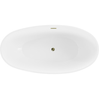 Volně stojící vana Mexen Bilbao 180 x 90 cm, bílá, zlatý přepad - 51311809000-50