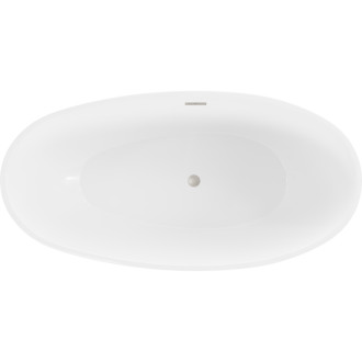 Volně stojící vana Mexen Bilbao 180 x 90 cm, bílá, přepad kartáčovaný nikl - 51311809000-97