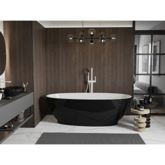 Volně stojící vana Mexen Bilbao 180 x 90 cm, bílá/černá, bílý přepad - 51311809075-20