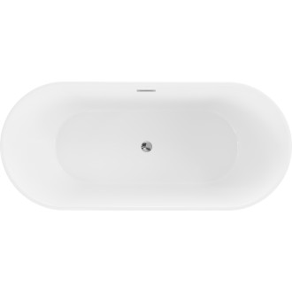 Volně stojící vana Mexen Flavia 170 x 75 cm, bílá, chromovaný přepad - 54031708000-01