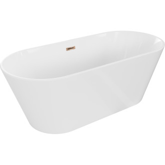 Volně stojící vana Mexen Flavia 170 x 75 cm, bílá, růžovo-zlatý přepad - 54031708000-60