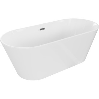 Volně stojící vana Mexen Flavia 170 x 75 cm, bílá, přepad v barvě dělového kovu - 54031708000-95