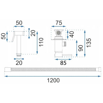 Rea Podomítková bidetová baterie LUNGO LOOP Diamond Chrome REA-B8970