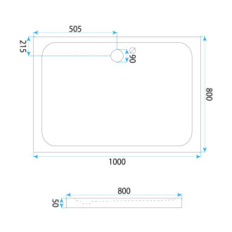 REA Sprchová akrylová vanička Belmond White 80x100 REA-K4372