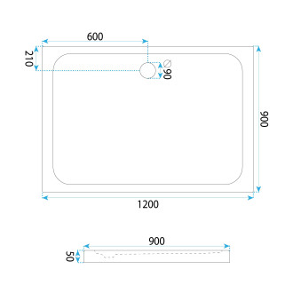 REA Sprchová akrylová vanička Belmond White 90x120 REA-K4373