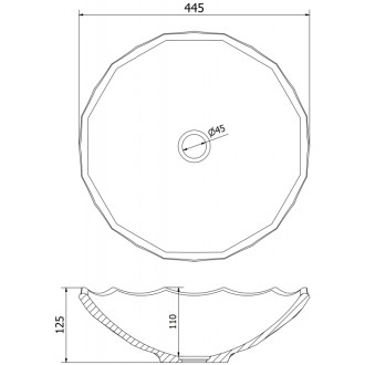Skleněné umyvadlo Mexen Inga na desku 44 x 44 cm, průhledné - 24074400
