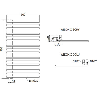 Dekorativní koupelnový radiátor Mexen Neptun 900 x 500 mm, 369 W, bílý - W101-0900-500-00-20