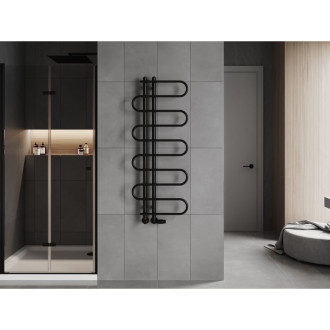 Dekorativní koupelnový radiátor Mexen Kiso 1250 x 500 mm, 256 W, černý - W114-1250-500-00-70