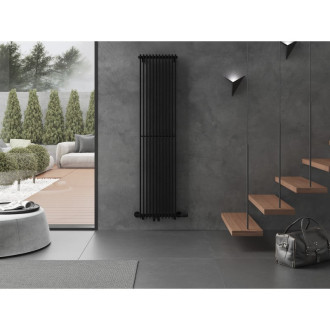Dekorativní radiátor Mexen Kansas 1800 x 420 mm, 1242 W, černý - W204-1800-420-00-70