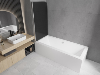 Mexen Felix vanová zástěna jednokřídlá 70 x 140 cm, grafit, chrom - 890-070-001-01-40