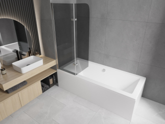 Mexen Felix vanová zástěna 2-křídlá 80 x 140 cm, grafit, chrom - 890-080-002-01-40