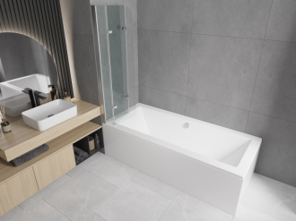 Mexen Felix 3-křídlá vanová zástěna 120 x 140 cm, transparentní, chrom - 890-120-003-01-00