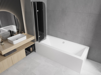 Mexen Felix 3-křídlá vanová zástěna 120 x 140 cm, grafit, chrom - 890-120-003-01-40