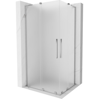 Mexen Velar L Duo posuvný sprchový kout 90 x 80 cm, matný, chrom - 871-090-080-02-33-01