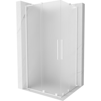 Mexen Velar L Duo posuvný sprchový kout 90 x 80 cm, matná bílá - 871-090-080-02-33-20
