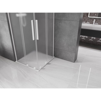 Mexen Velar L Duo posuvný sprchový kout 90 x 90 cm, matná bílá - 871-090-090-02-33-20