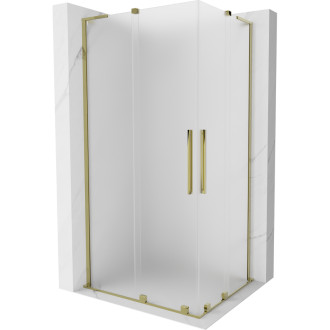 Mexen Velar L Duo posuvný sprchový kout 90 x 80 cm, matná, zlatá - 871-090-080-02-33-50