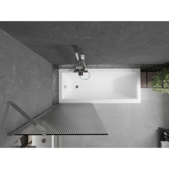 Vanová zástěna Mexen Next s jedním křídlem 70 x 150 cm, pruhy, chrom - 895-070-000-00-09-01